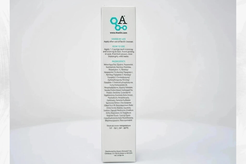 Product shot of Alastin Restorative Skin Complex, highlighting its packaging and texture.